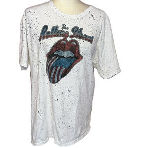 Rolling Stones Paint Splatterr T-Shirt cotton Large